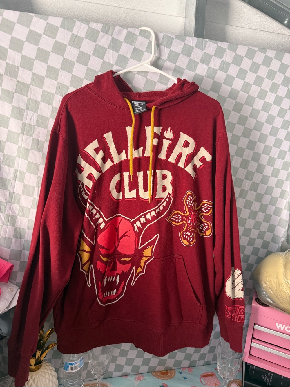Hellfire Club Graphic Crewneck Sweatshirt - Maroon